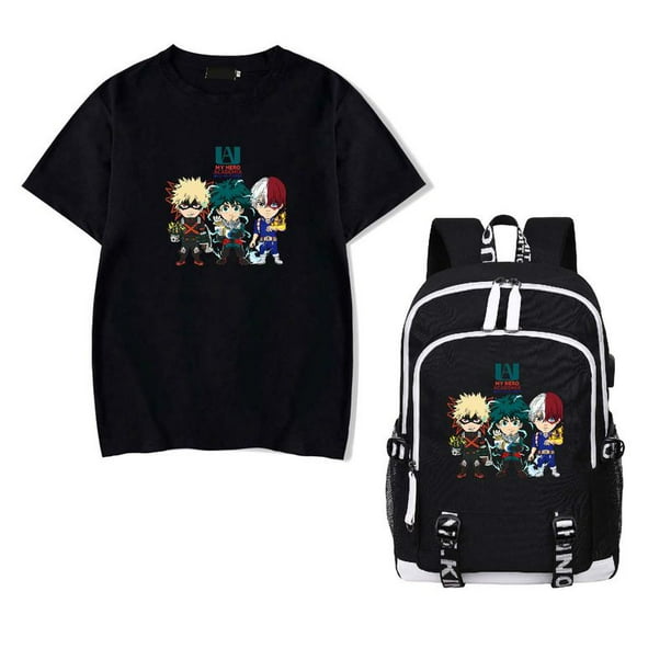 Anime My Hero Academia Backpack Teenagers Schoolbag USB Charge Laptop Travel bag